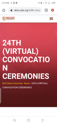 EKSU announces 24th Convocation Ceremony (Virtual)