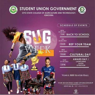 Oyo State College of Agriculture and Technology events for 2021 SUG week