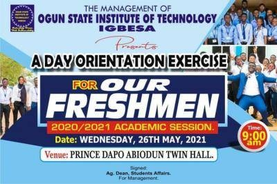 OGITECH freshers' orientation exercise, 2020/2021