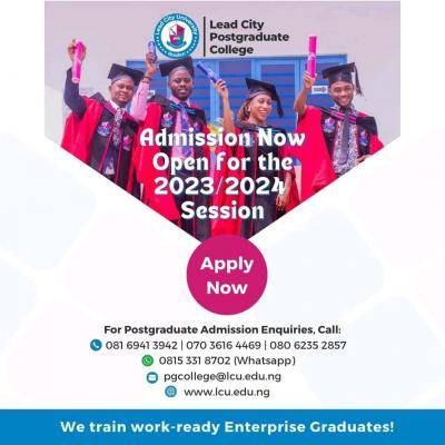 Lead City Postgraduate Admission Form For 2023/2024 Session