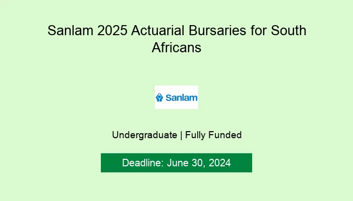 Sanlam 2025 Actuarial Bursaries for South African