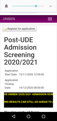 UNIBEN extends Direct Entry registration deadline for 2020/2021 session