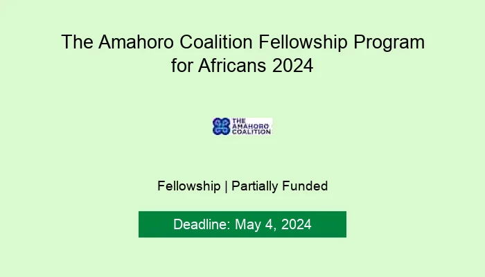 The Amahoro Coalition Fellowship Program for Africans 2024