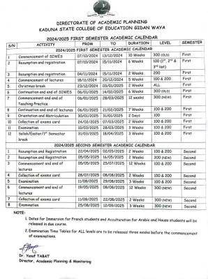 Kano State COE releases academic calendar, 2024/2025