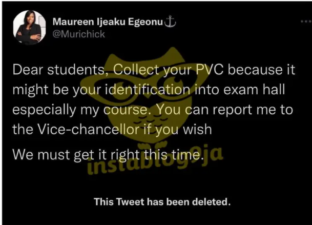 Nigerian lecturer warns that students without PVC's may not be allowed to write exams