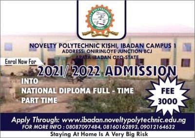 Novelty Polytechnic ND admission form, 2021/2022