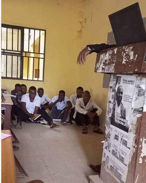 EBSU students made to sit on the floor for being late to class