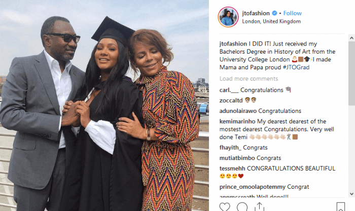 Temi Otedola Graduates From University College London