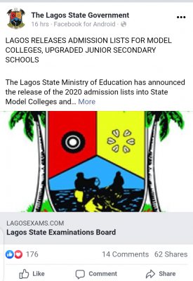 Lagos State releases admission lists of model colleges and upgraded junior secondary schools