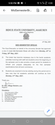 BSU announces mid-semester break