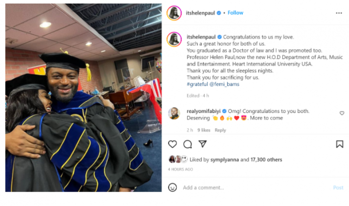 Nigerian comedienne, Helen Paul becomes a professor in a US university