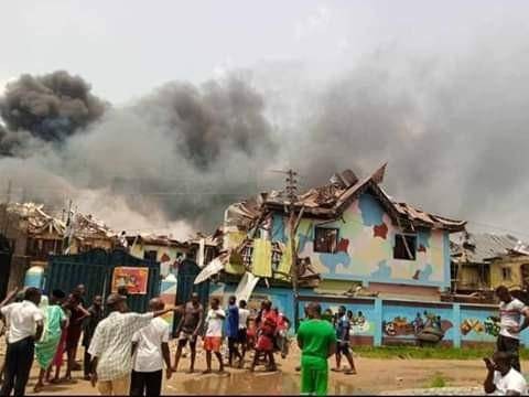 Mother Shares Photos of her son's Primary school Destroyed by the Lagos Explosion;  Thanks God it didn't Happen During School Hour