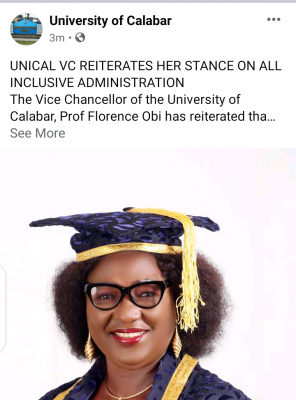 UNICAL new VC promises an all inclusive administration