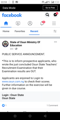 Osun State Teachers' recruitment entrance exam result is out