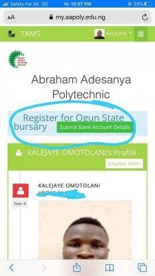 Abraham Adesanya Polytechnic notice to Ogun State students on bursary awards