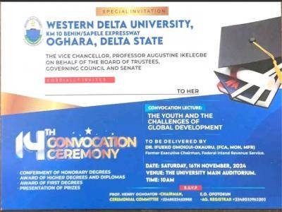 Western Delta University announces 14th Convocation Ceremony