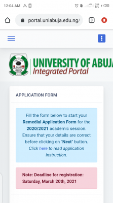 UNIABUJA new deadlines for application forms currently on sale