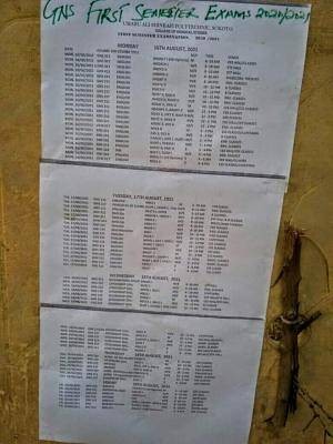 Umaru Alli Shinkafi Polytechnic 1st semester GNS examination timetable