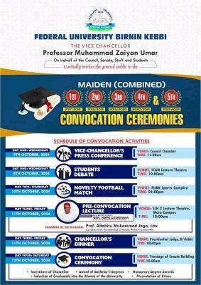 FUBK announces maiden combined convocation ceremonies