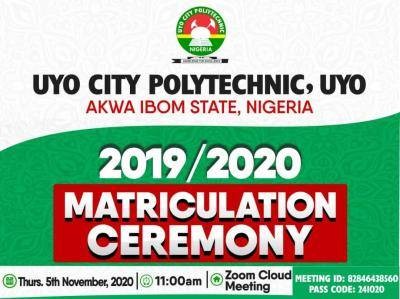 Uyo City Polytechnic matriculation ceremony for 2019/2020 session