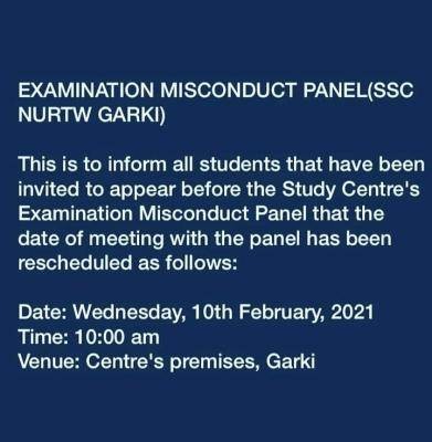 NOUN summons students over exam misconduct